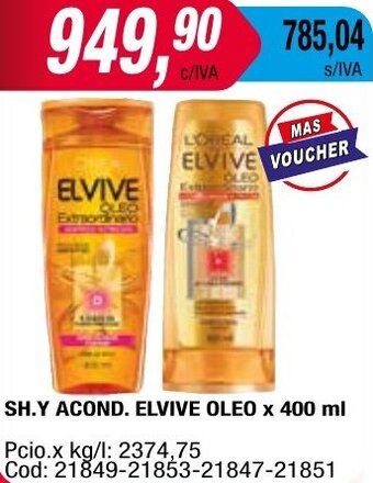 Maxiconsumo SH.Y ACOND. ELVIVE OLEO x 400 ml oferta