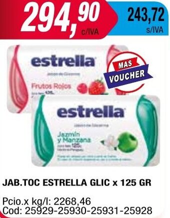 Maxiconsumo JAB.TOC ESTRELLA GLIC x 125 GR oferta