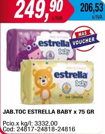 Maxiconsumo JAB.TOC ESTRELLA BABY x 75 GR oferta