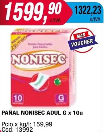 Maxiconsumo PAÑAL NONISEC ADUL G x 10u oferta
