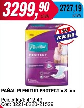 Maxiconsumo PAÑAL PLENITUD PROTECT x 8 un oferta