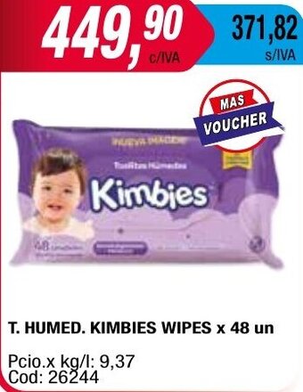 Maxiconsumo T. HUMED. KIMBIES WIPES x 48 un oferta