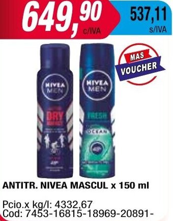 Maxiconsumo ANTITR. NIVEA MASCUL x 150 ml oferta