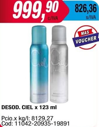 Maxiconsumo DESOD. CIEL x 123 ml oferta