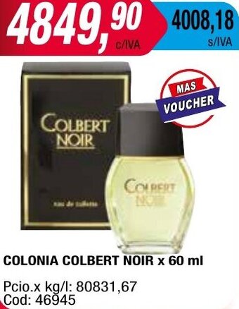 Maxiconsumo COLONIA COLBERT NOIR x 60 ml oferta