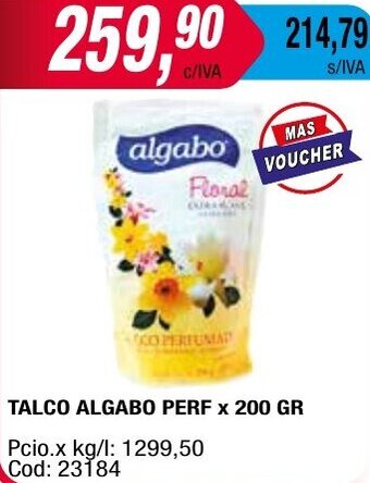 Maxiconsumo TALCO ALGABO PERF x 200 GR oferta