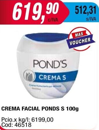 Maxiconsumo CREMA FACIAL PONDS S 100g oferta