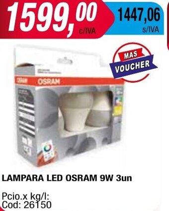 Maxiconsumo LAMPARA LED OSRAM 9W 3un oferta