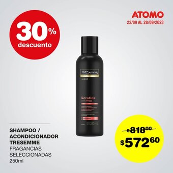 Atomo Conviene SHAMPOO / ACONDICIONADOR TRESEMME FRAGANCIAS SELECCIONADAS 250ml oferta
