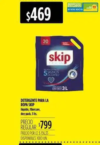 Supermercados Vea Skip Detergente Para La Ropa 3lts oferta