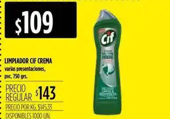 Supermercados Vea Limpiador Cif Crema 750grs oferta