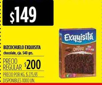 Supermercados Vea Bizcochuelo Exquisita 540grs oferta