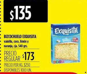 Supermercados Vea Bizcochuelo Exquisita 540grs oferta