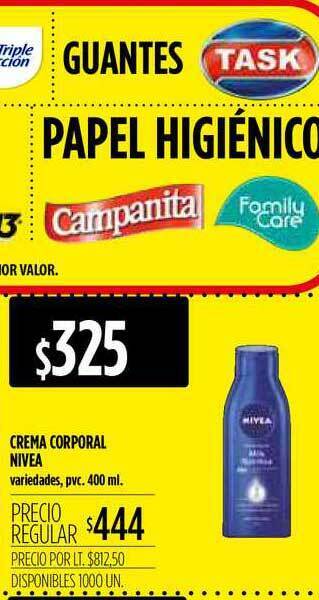 Supermercados Vea Crema Corporal Nivea 400ml oferta