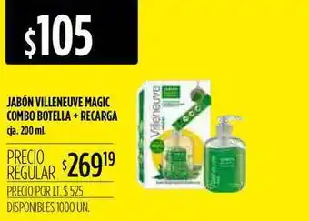 Supermercados Vea Jabón Villeneuve Magic Combo Botella + Recarga 200ml oferta