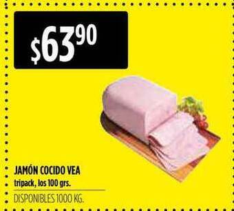 Supermercados Vea Jamón Cocido Vea 100grs oferta