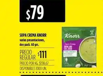 Supermercados Vea Knorr Sopa Crema 60grs oferta