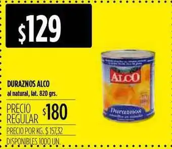 Supermercados Vea Alco Duraznos 820grs oferta