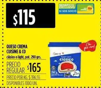 Supermercados Vea Queso Crema Cuisine & Co 290grs oferta