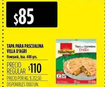 Supermercados Vea Tapa Para Pascualina Villa D'agri 400grs oferta