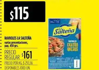 Supermercados Vea Ravioles La Salteña 450g oferta