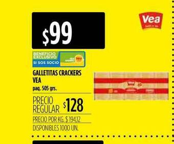 Supermercados Vea Galletitas Crackers Vea 505grs oferta