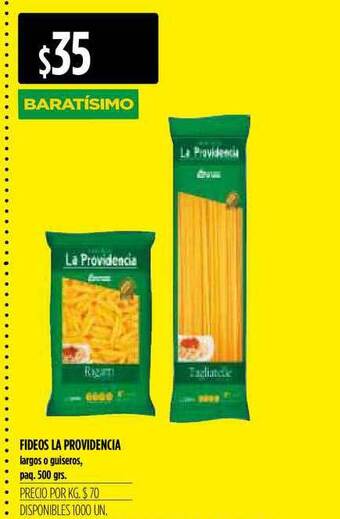 Supermercados Vea Fideos La Providencia 500grs oferta