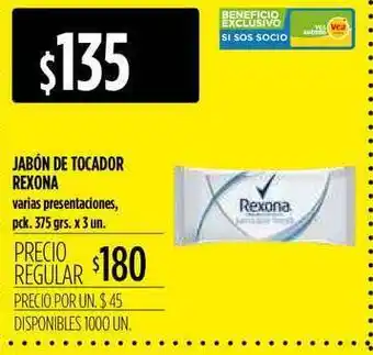 Supermercados Vea Jabón De Tocador Rexona 375grs x 3un oferta