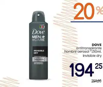 Supermercados Monarca Dove Antitranspirante Hombre Aerosol Invisible Dry 150ml oferta