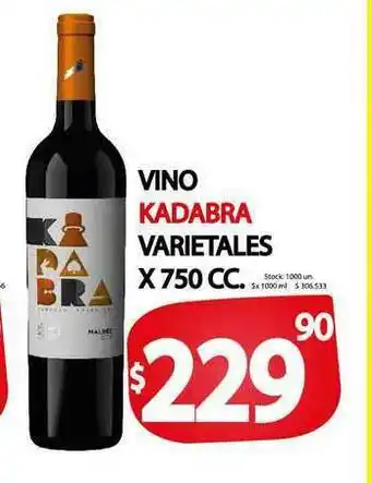 Supermercados Mariano Max Vino Kadabra Varietales x 750cc oferta