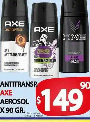 Supermercados Mariano Max Antitransp. Axe Aerosol x 90gr oferta