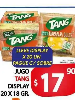 Supermercados Mariano Max Jugo Tang Display 20 x 18gr oferta