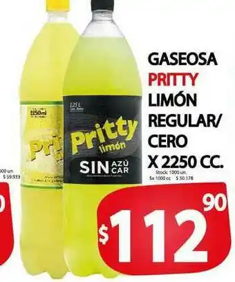 Supermercados Mariano Max Gaseosa Pritty Limón Regular Cero x 2250 cc oferta