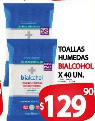 Supermercados Mariano Max Toallas Huemdas Bialcohol x 40 un oferta