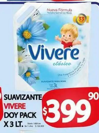 Supermercados Mariano Max Suavizante Vivere Doy Pack x 3 lt oferta