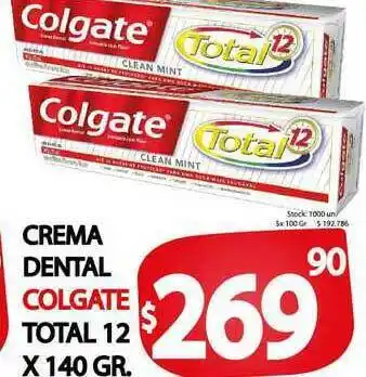 Supermercados Mariano Max Crema Dental Colgate Total 12 x 140 gr oferta