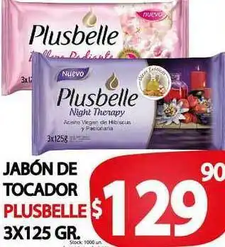 Supermercados Mariano Max Jabón De Tocador Plusbelle 3 x 125 gr oferta