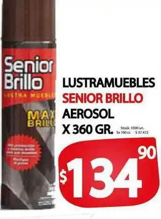 Supermercados Mariano Max Lustramuebles Senior Brillo Aerosol x 360 gr oferta