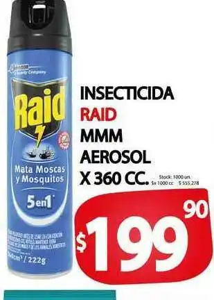 Supermercados Mariano Max Insecticida Raid Mmm Aerosol x 360 cc oferta