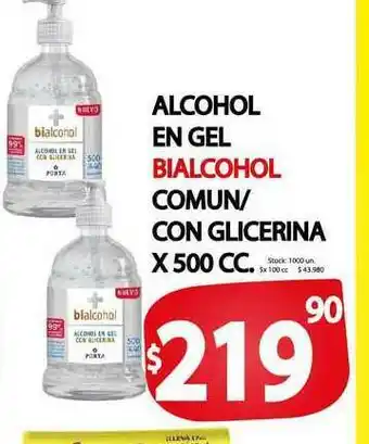 Supermercados Mariano Max Alcohol En Gel Bialcohol Comun Con Glecerina x 500 cc oferta