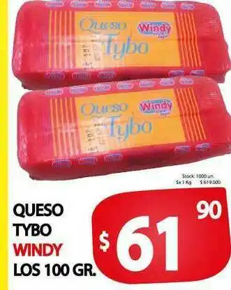 Supermercados Mariano Max Queso Tybo Windy Los 100 gr oferta