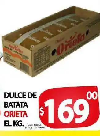 Supermercados Mariano Max Dulce De Batata Orieta el kg oferta