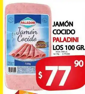 Supermercados Mariano Max Jamón Cocido Paladini Los 100 Gr. oferta