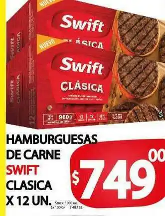 Supermercados Mariano Max Hamburguesas De Carne Swift Clasica x 12 un oferta