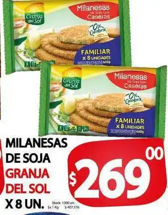 Supermercados Mariano Max Milanesas De Soja Granja Del Sol x 8 un oferta