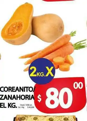 Supermercados Mariano Max Coreanito Zanahoria el kg oferta