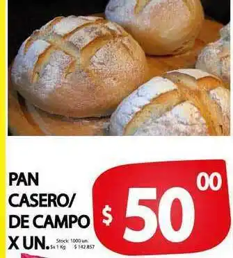 Supermercados Mariano Max Pan Casero De Campo x un oferta