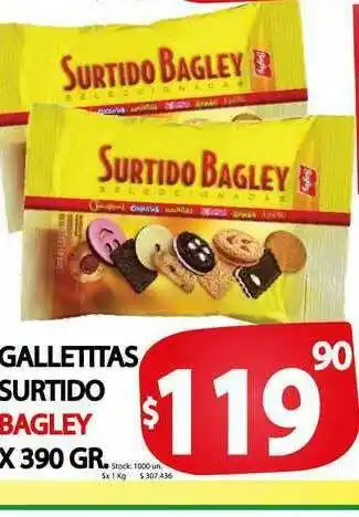 Supermercados Mariano Max Galletitas Surtido Bagley x 390 gr oferta