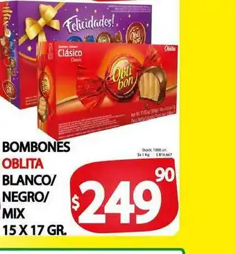 Supermercados Mariano Max Bombones Oblita Blanco Negro Mix oferta
