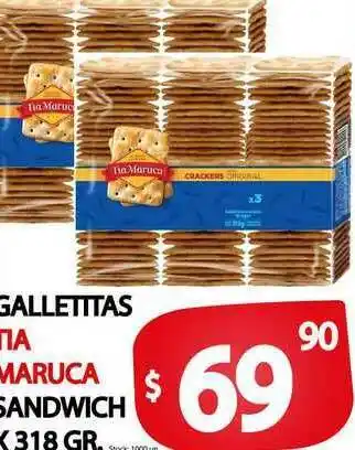 Supermercados Mariano Max Galletitas Tia Maruca Sandwich x 318 gr oferta